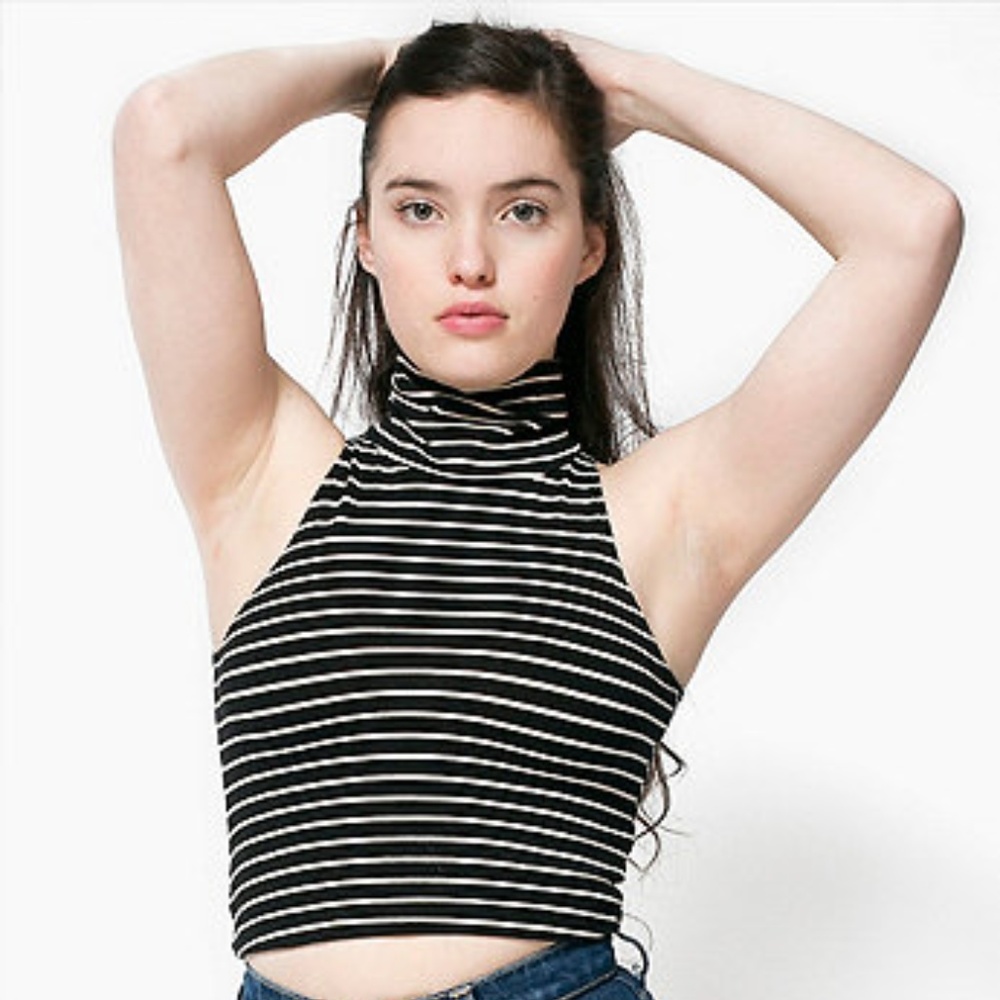 🌞 American Apparel Turtleneck Crop Top- Large